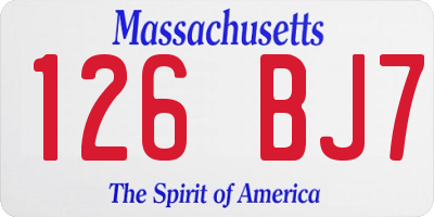 MA license plate 126BJ7