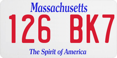MA license plate 126BK7