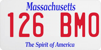MA license plate 126BM0