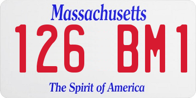 MA license plate 126BM1