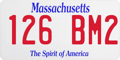 MA license plate 126BM2