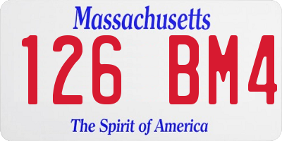 MA license plate 126BM4