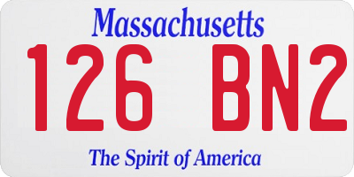 MA license plate 126BN2