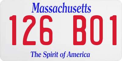 MA license plate 126BO1