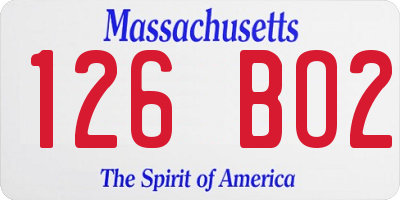 MA license plate 126BO2