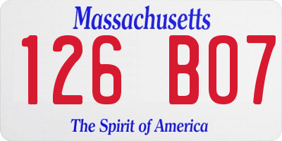 MA license plate 126BO7