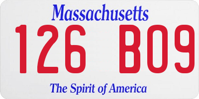MA license plate 126BO9
