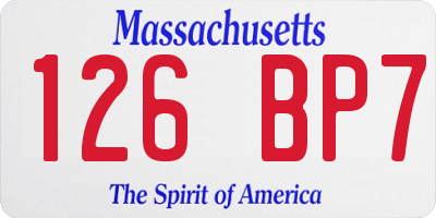 MA license plate 126BP7