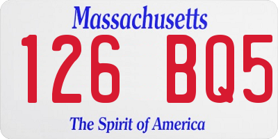 MA license plate 126BQ5