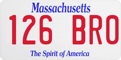 MA license plate 126BR0