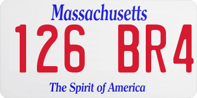 MA license plate 126BR4