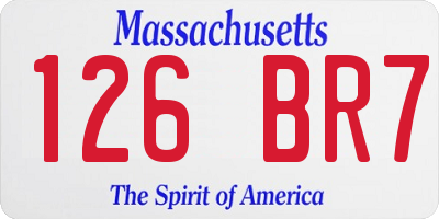 MA license plate 126BR7