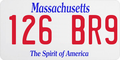 MA license plate 126BR9