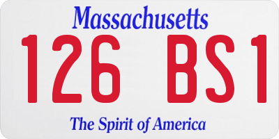 MA license plate 126BS1