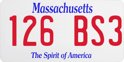 MA license plate 126BS3