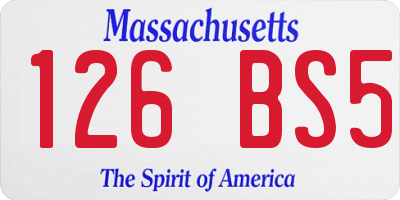 MA license plate 126BS5