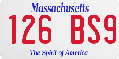 MA license plate 126BS9