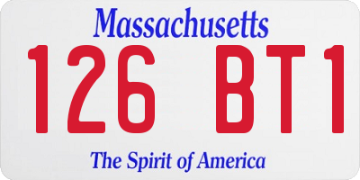 MA license plate 126BT1