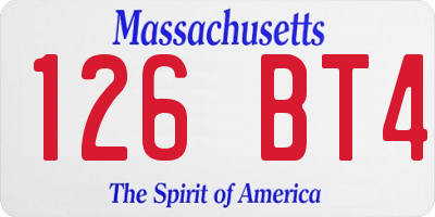 MA license plate 126BT4
