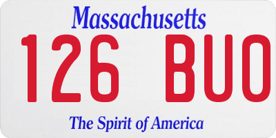 MA license plate 126BU0