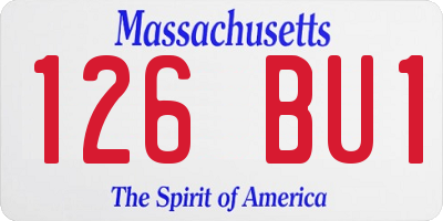 MA license plate 126BU1