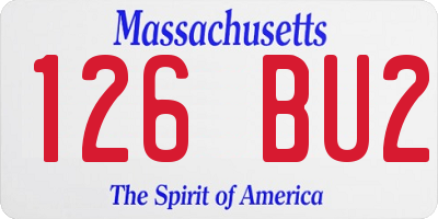 MA license plate 126BU2
