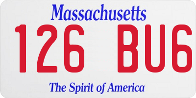MA license plate 126BU6