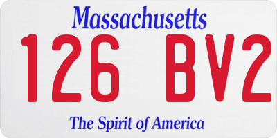 MA license plate 126BV2