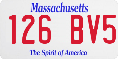 MA license plate 126BV5