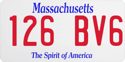 MA license plate 126BV6