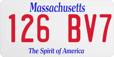 MA license plate 126BV7