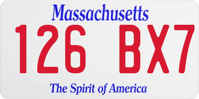 MA license plate 126BX7