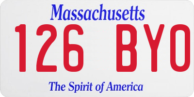 MA license plate 126BY0