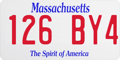 MA license plate 126BY4