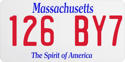 MA license plate 126BY7