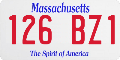 MA license plate 126BZ1