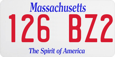 MA license plate 126BZ2