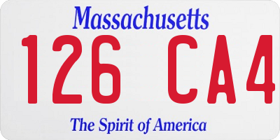 MA license plate 126CA4