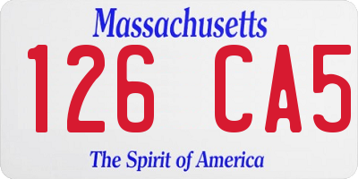 MA license plate 126CA5