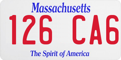 MA license plate 126CA6