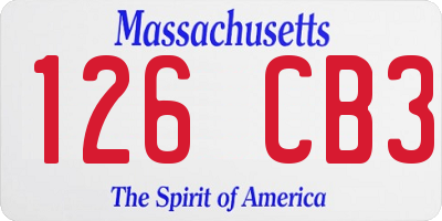 MA license plate 126CB3