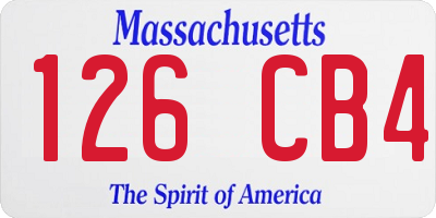 MA license plate 126CB4