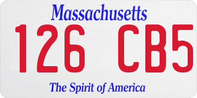 MA license plate 126CB5