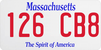 MA license plate 126CB8