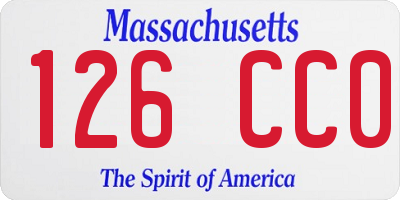 MA license plate 126CC0