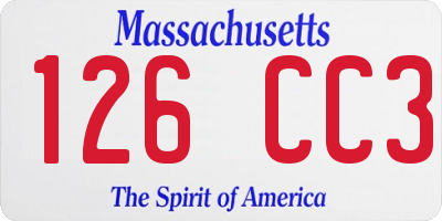 MA license plate 126CC3