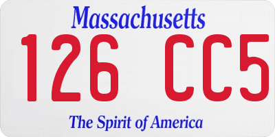 MA license plate 126CC5