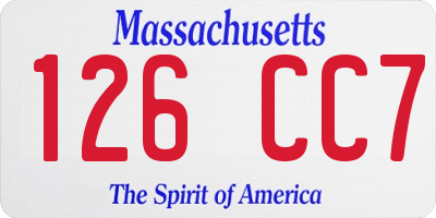 MA license plate 126CC7