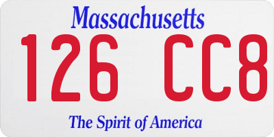 MA license plate 126CC8