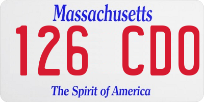 MA license plate 126CD0